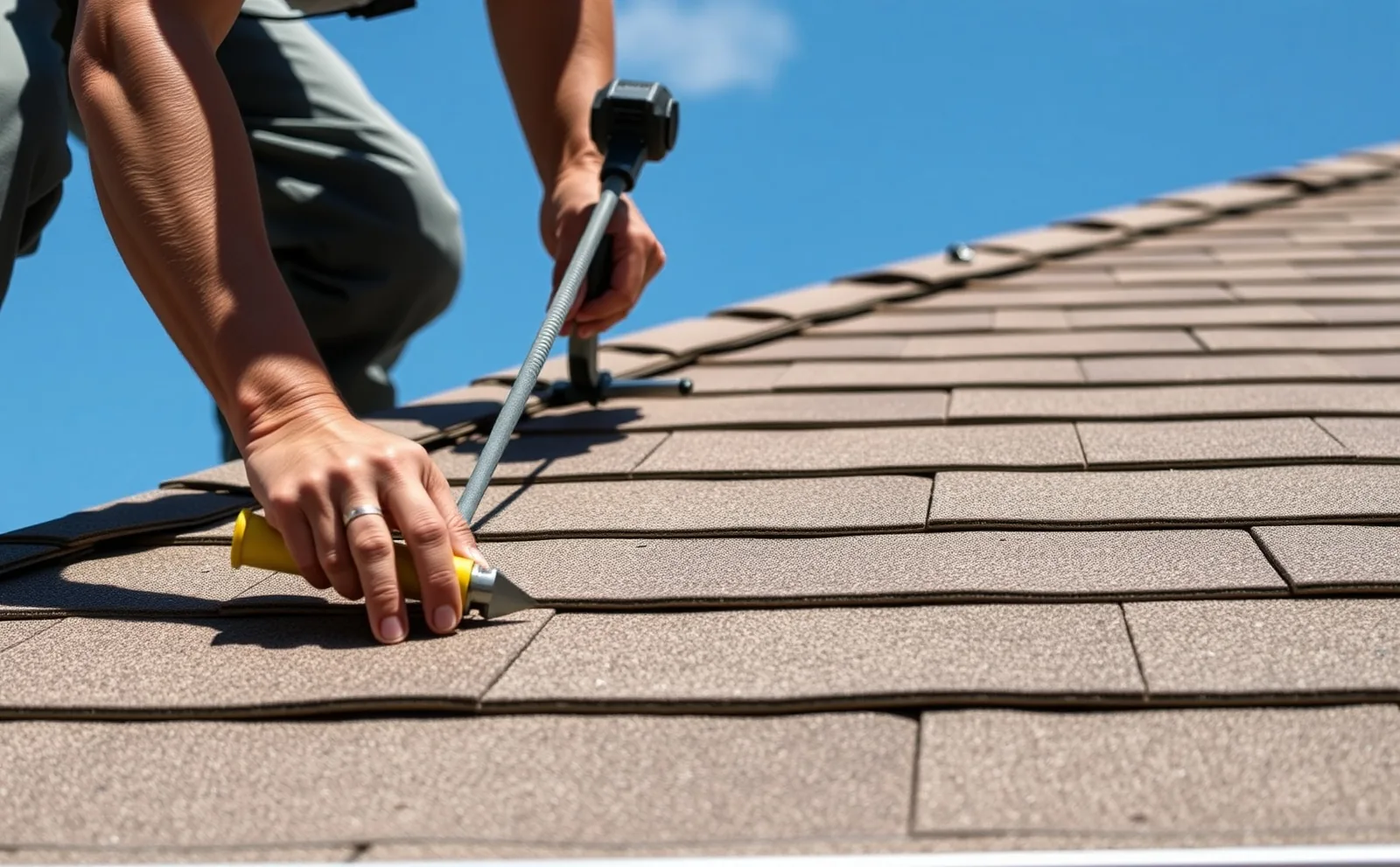 Haven roofing project in Kendall, FL — crew removing old roofing material and inspecting decking
